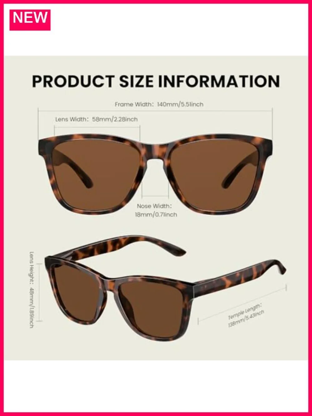 Polarized Retro Square Sunglasses for Women Men UV Protection Shades